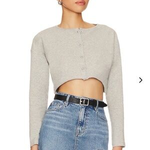 Lovers + Friends Keaton Light Gray Crop Top